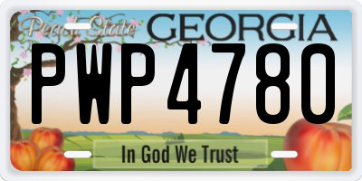 GA license plate PWP4780