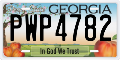 GA license plate PWP4782