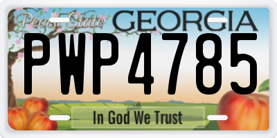GA license plate PWP4785