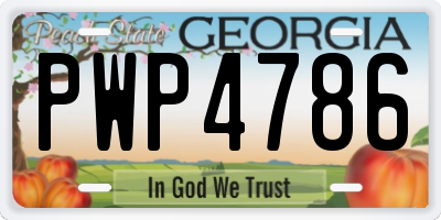 GA license plate PWP4786