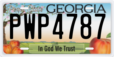 GA license plate PWP4787