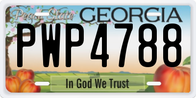 GA license plate PWP4788