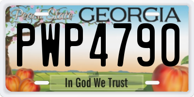 GA license plate PWP4790