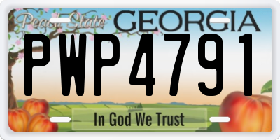 GA license plate PWP4791