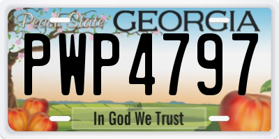 GA license plate PWP4797