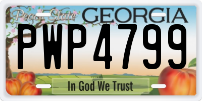 GA license plate PWP4799