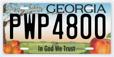 GA license plate PWP4800