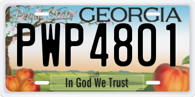 GA license plate PWP4801