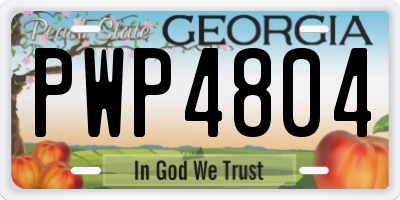GA license plate PWP4804