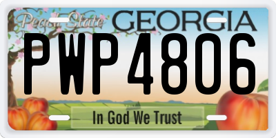 GA license plate PWP4806