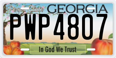 GA license plate PWP4807