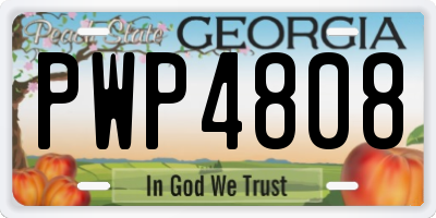 GA license plate PWP4808