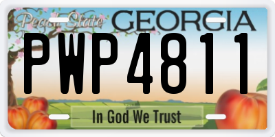 GA license plate PWP4811
