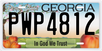GA license plate PWP4812