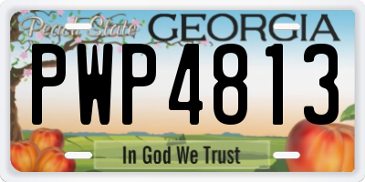 GA license plate PWP4813