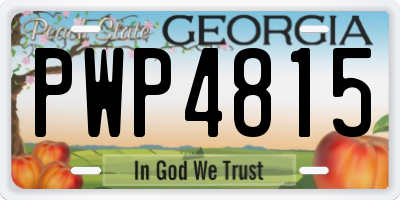 GA license plate PWP4815
