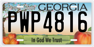 GA license plate PWP4816