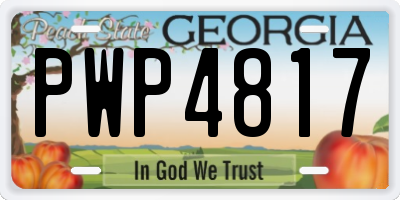 GA license plate PWP4817