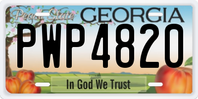 GA license plate PWP4820