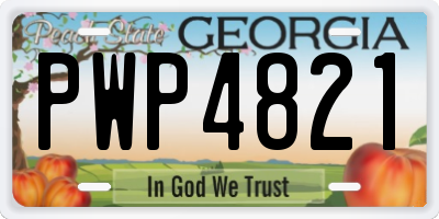 GA license plate PWP4821