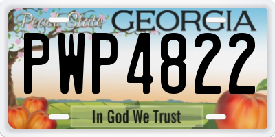 GA license plate PWP4822