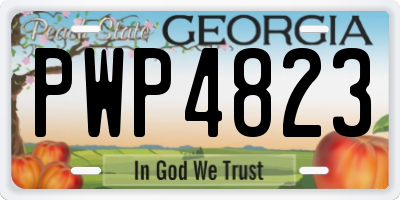 GA license plate PWP4823