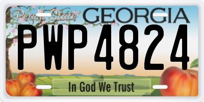 GA license plate PWP4824