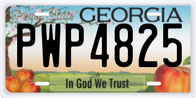 GA license plate PWP4825