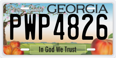 GA license plate PWP4826