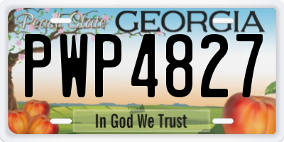 GA license plate PWP4827