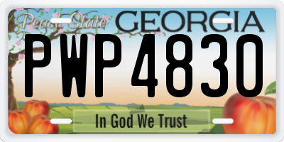 GA license plate PWP4830