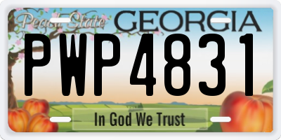 GA license plate PWP4831