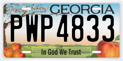 GA license plate PWP4833