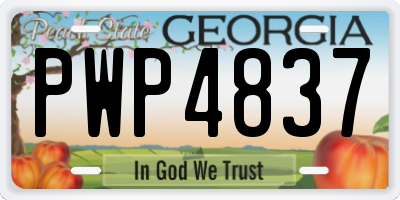 GA license plate PWP4837