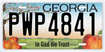 GA license plate PWP4841