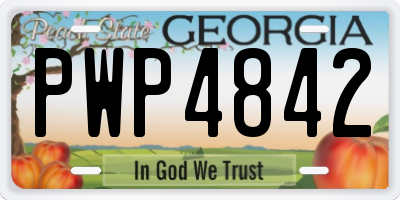 GA license plate PWP4842