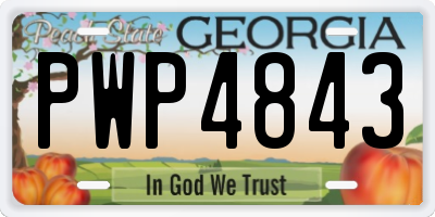 GA license plate PWP4843