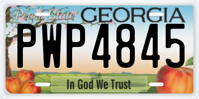 GA license plate PWP4845