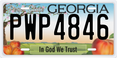 GA license plate PWP4846