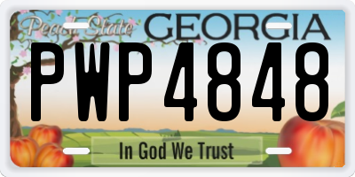GA license plate PWP4848