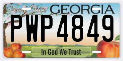 GA license plate PWP4849
