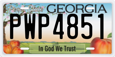 GA license plate PWP4851