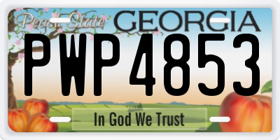 GA license plate PWP4853