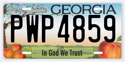 GA license plate PWP4859
