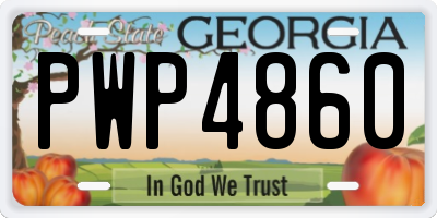 GA license plate PWP4860