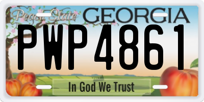 GA license plate PWP4861