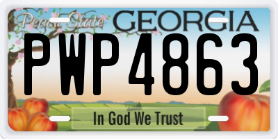 GA license plate PWP4863