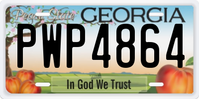GA license plate PWP4864