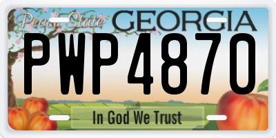 GA license plate PWP4870