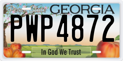 GA license plate PWP4872